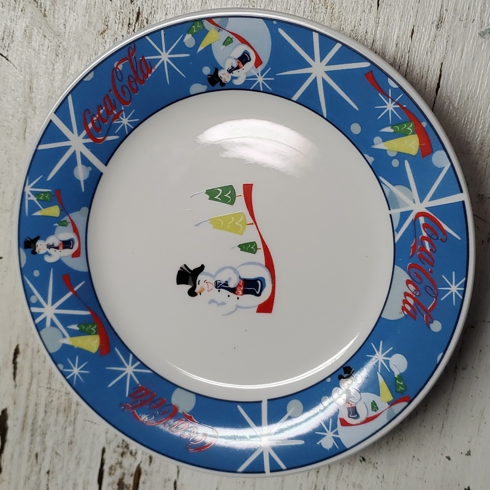 Coca Cola Laughing Snowman  salad plates